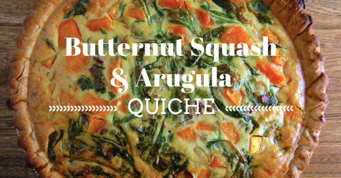 Butternut Squash and Arugula Quiche from Eat Laugh Craft