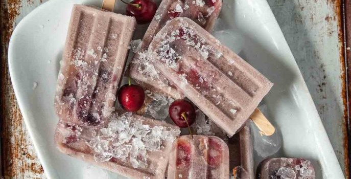Boozy Cherry Red Wine Popsicles from Heart of a Baker