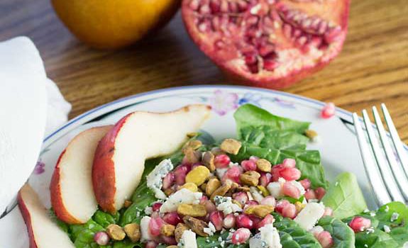 Spinach Pear Pomegranate Salad from Art of Natural Living