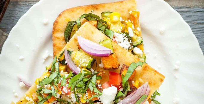 Rainbow Feta Flatbread from The Live-In Kitchen