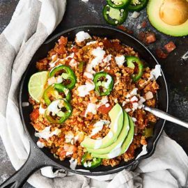 Taco Cauliflower Rice Skillet from Show Me the Yummy