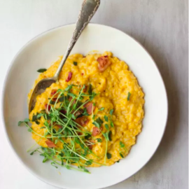 Butternut Squash, Bacon & Sage Risotto from The Gourmet RD